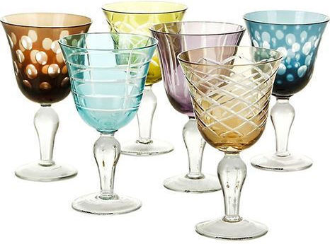 Pols Potten Cuttings Set Brillen Rotwein Kelch Glas 6Stücke