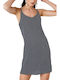 Summer Mini Dress with Tearing Blue