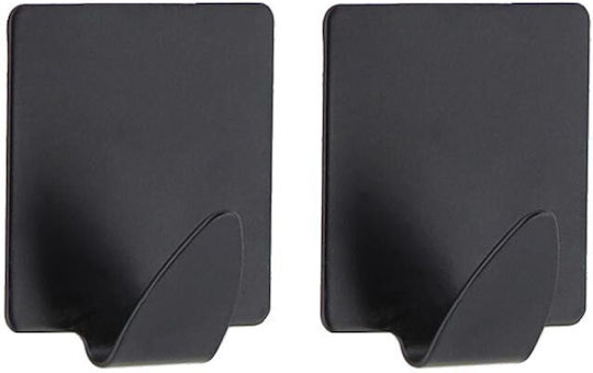 Haken Badezimmer Doppelt Aufkleber ​1.7x3.5cm Inox Schwarz
