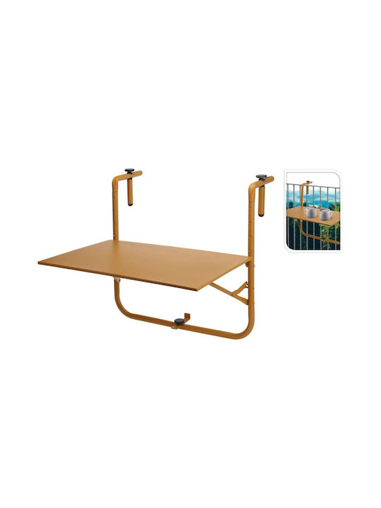 Auxiliary Outdoor Hanging Metal Table Mustard 60x43xcm