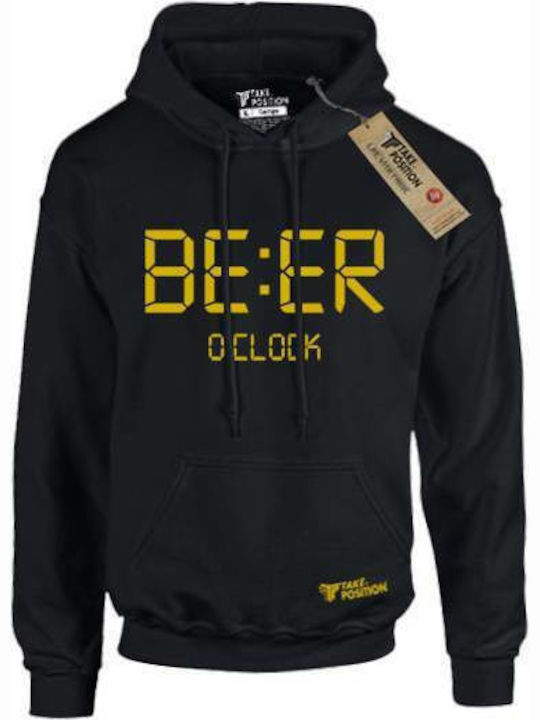 Takeposition Beer O'clock Damen Kapuzenpulli Schwarz