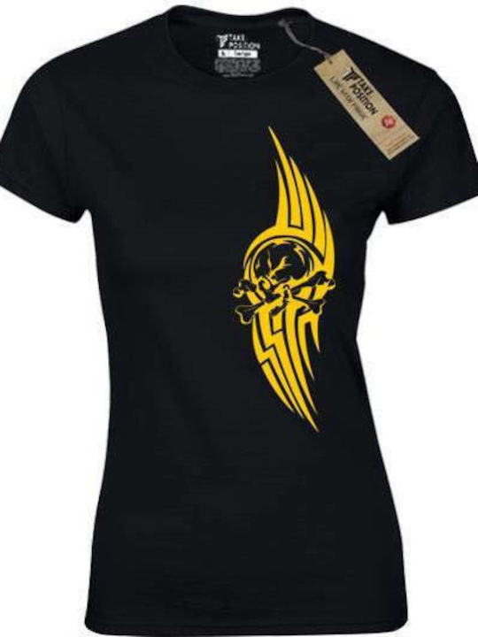 Takeposition Thunder Scull Γυναικείο T-shirt με Στάμπα Μαύρο