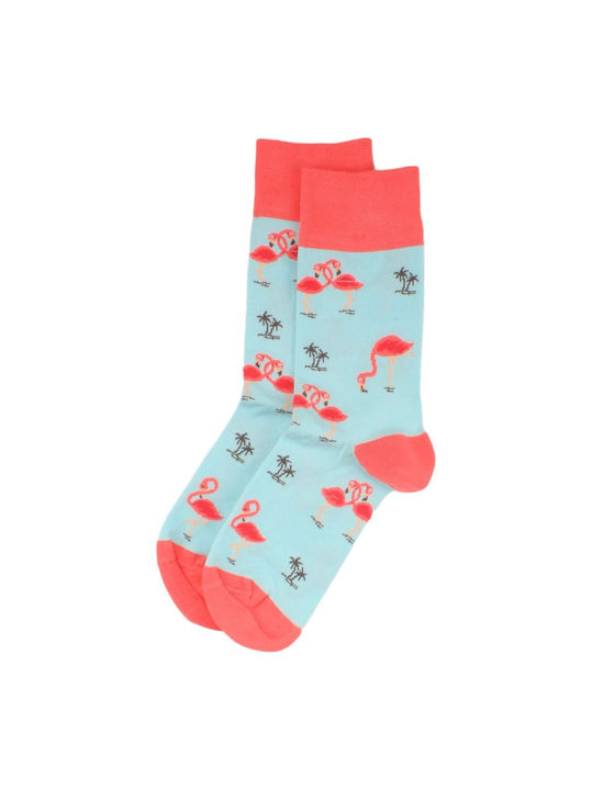 Trendy Flamingos Socks Light Blue