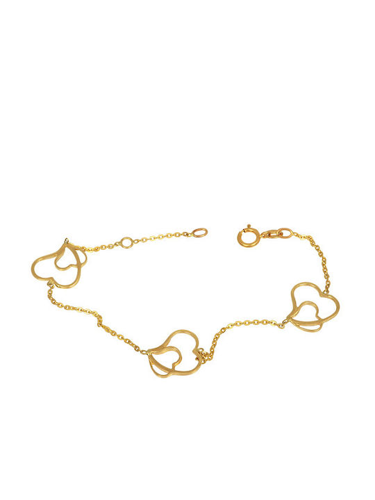 Bracelet with design Heart made of Gold 9K