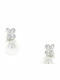 Art Ohrringe aus White Gold mit Steinen & Perlen