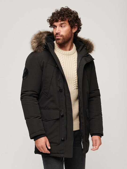 Superdry Everest Geacă De Iarnă Parka Neagră