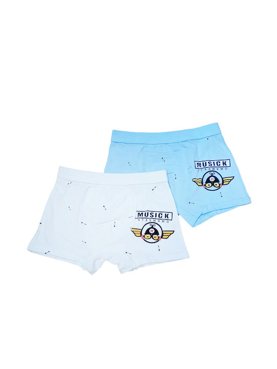 Fatsoules Kids Set with Boxers White-Blue 2pcs