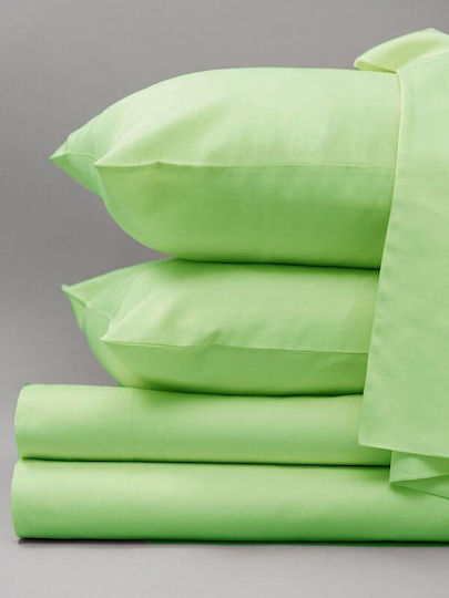Sunshine Sheet King Size with Elastic 180x200+40cm. Satin Mint