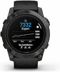 Garmin Epix Pro (Gen 2) Sapphire Edition Titanium 47mm Waterproof Smartwatch with Heart Rate Monitor (Carbon Grey DLC Titanium with Black Leather Band)