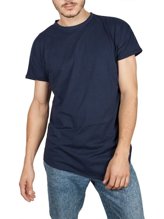 Oyet T-shirt Bărbătesc cu Mânecă Scurtă Albastru marin
