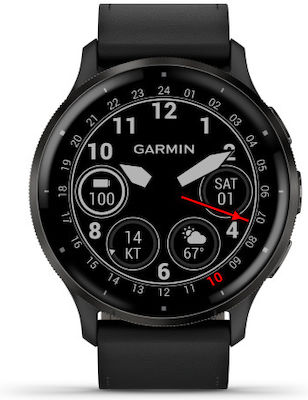 Garmin Venu 3 Stainless Steel 45mm Αδιάβροχο Smartwatch με Παλμογράφο (Slate with Black Leather)