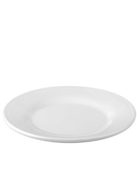 Plast Port Plate Shallow Plastic White with Diameter 25cm 6pcs