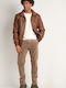 Rebase Herren Winter Jacke Leder Brown