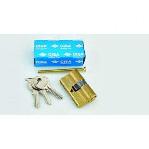 Cisa Lock Cylinder Logo 50mm with 3 Keys Silver