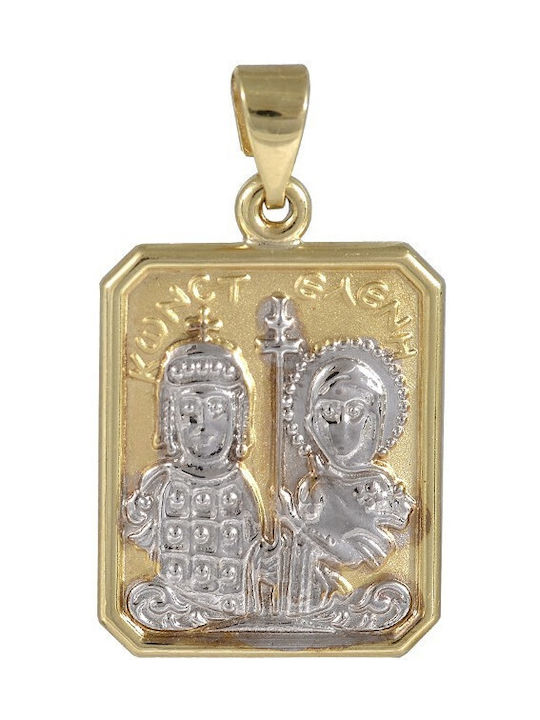 PALAIOLOGOS Pendant Kids Talisman Double Sided Constantine from Gold 9K PD11033