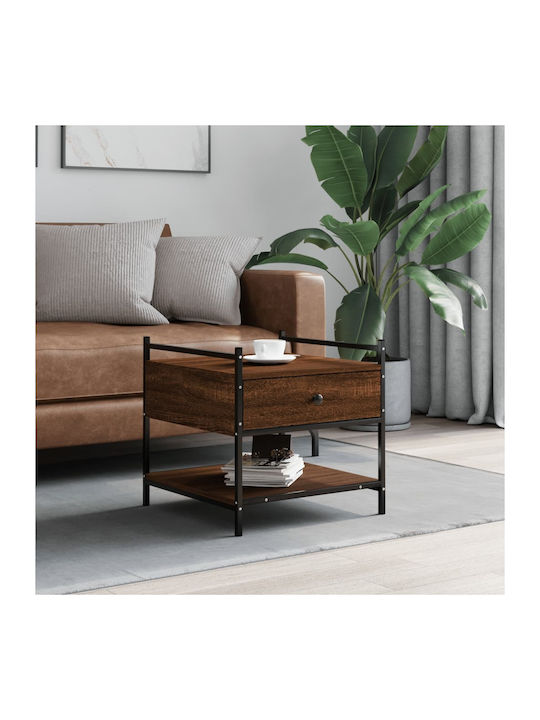 Square Wooden Side Table Brown L50xW50xH50cm