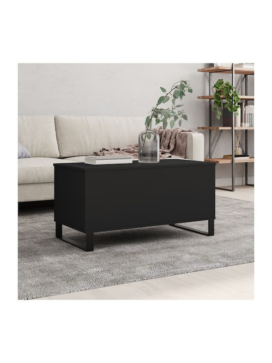 Rectangular Wooden Coffee Table Black L90xW44.5...