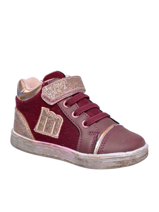 MTNG Παιδικά Sneakers High με Σκρατς Μπορντό