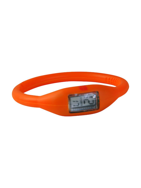 Dwatch Digital Uhr Batterie mit Orange Kautschukarmband