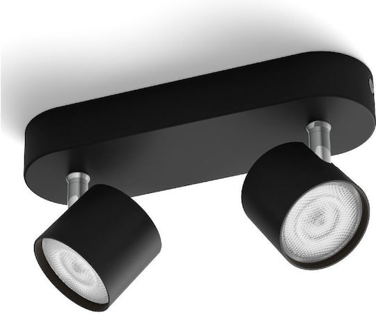 Philips Dublu LED Spot în Culoare Negru