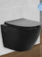 ML-Design Wandhängende Toilette mit Deckel Duroplast Schwarz