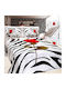 Palatex Duvet Cover Set Cotton Satin Queen with 2 Pillowcases 220x240 White