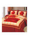 Palatex Duvet Cover Set Cotton Satin Queen with 2 Pillowcases 220x240 Red