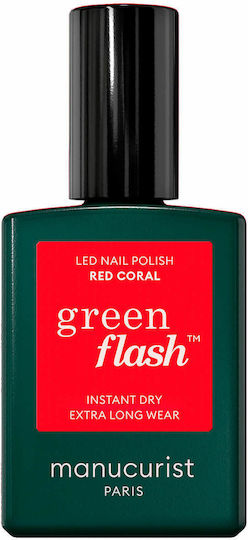 Manucurist Green Flash Ημιμόνιμο Βερνίκι Νυχιών red coral 15ml