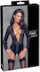 Cottelli Collection Sexy Κορμάκι με Διαφάνεια & Ζαρτιέρες Μαύρο