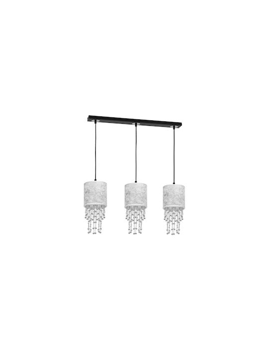 Milagro Almeria Pendant Light Three-Light Rail for Socket E27 Silver