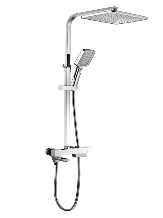 Sparke Shower Column with Mixer Silver