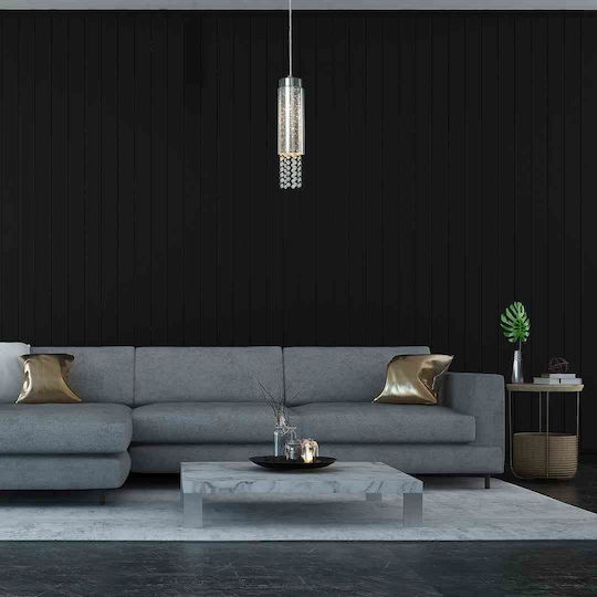 Eko Light Moonlight Κρεμαστό Φωτιστικό Ασημί με Ντουί E14