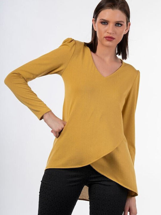 Women's Blouse Long Sleeve Yellow
