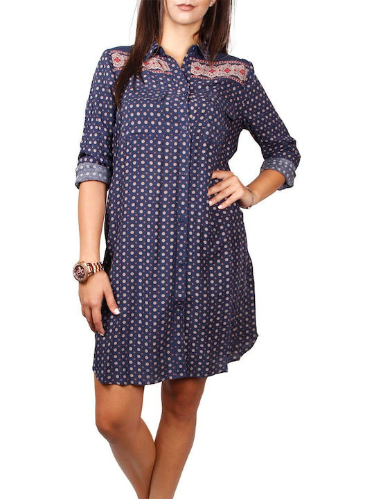 Soft Rebels Mini Shirt Dress Dress Blue