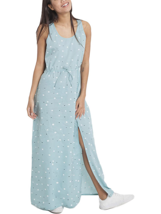 Thinking Mu Maxi Kleid mit Schlitz Blau