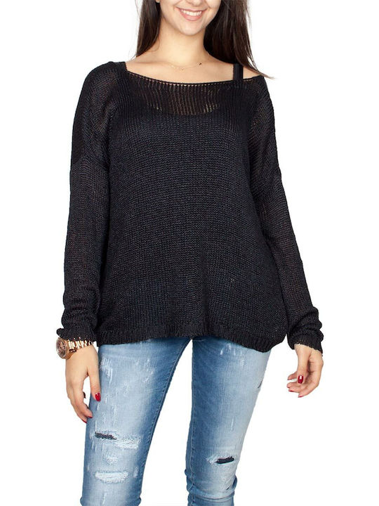 Aggel Women's Long Sleeve Sweater Black