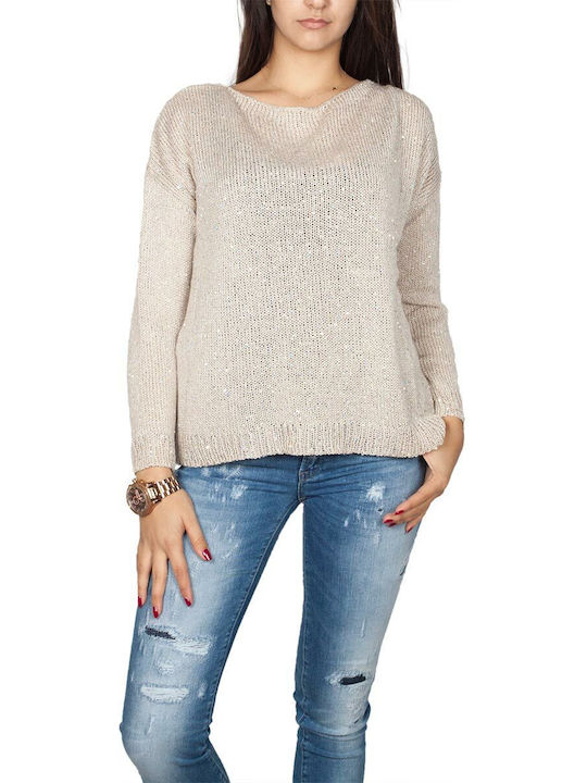Aggel Women's Long Sleeve Sweater Beige