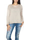 Damen Langarm Pullover Beige
