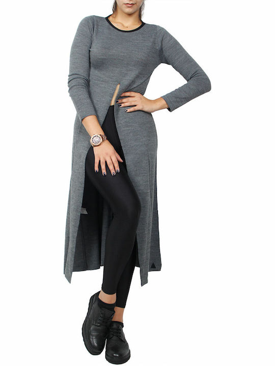 Aggel Women's Long Sleeve Sweater Woolen Gray