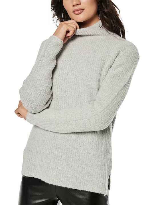 Rut & Circle Women's Long Sleeve Sweater Turtleneck Gray