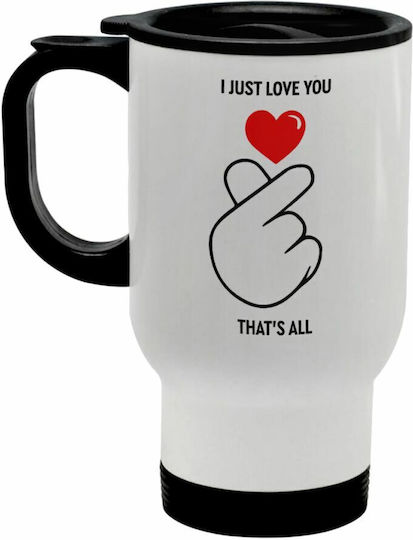 Koupakoupa Koupakoupa Stainless Steel Thermos Bottle 450ml White with Handle