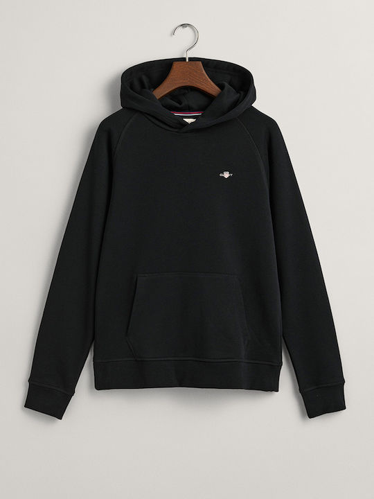Kids Sweatshirt with Hood and Pockets Black Shield