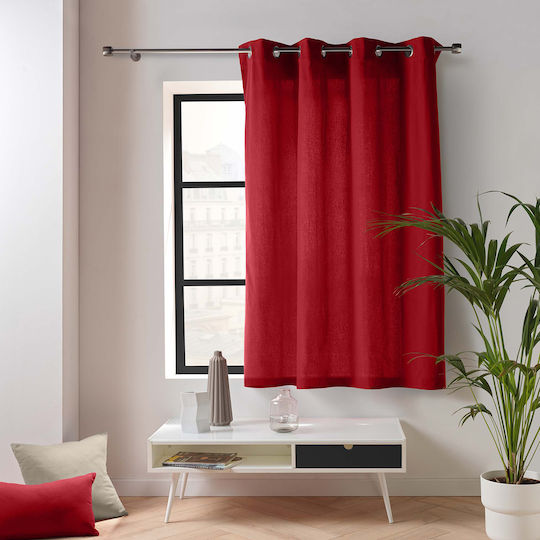 Vorhang Fenster mit Grommet L-c Twily Rote 135x180cm