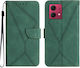 Stitching Embossed Wallet Πράσινο (Motorola Edge 40 Neo)