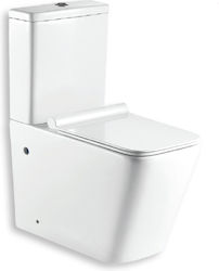 Katsamakos Stehende Toilette mit Spülung mit Schlank Deckel Sanftes Schließen