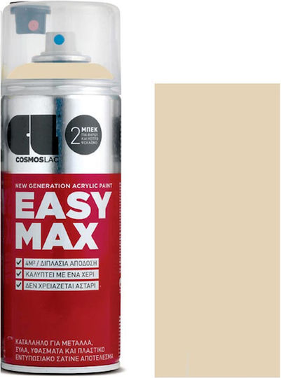 Cosmos Lac Spray Farbe Easy Max Acryl mit Satin,σατεν Effekt Helles Elfenbein RAL 1015 400ml