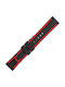 KOSTELO Rubber Strap Μαύρο-Κόκκινο 24mm