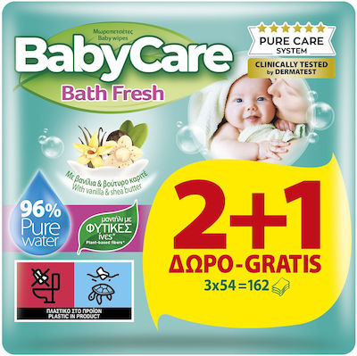 BabyCare Bath Fresh Μωρομάντηλα 3x54τμχ