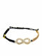 Polytimo Damen Armband Makramee mit Design Unendlichkeit aus Kabel mit Zirkon
