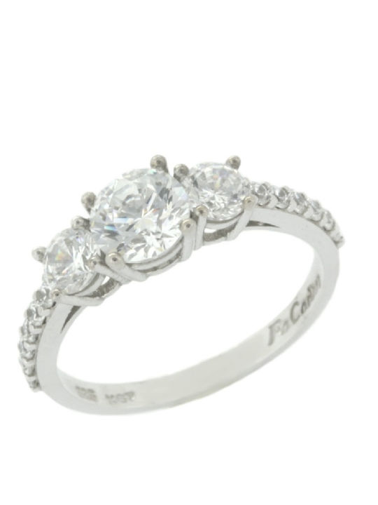 Fa Cad'oro Ring with Zircon made of White gold 14K